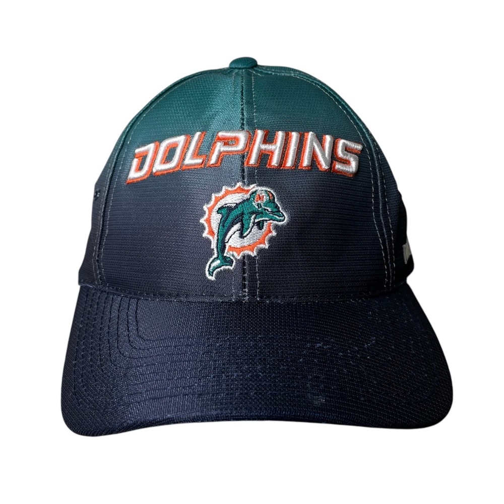 Vintage Miami Dolphins Puma Strapback Hat Cap Embroidered Blue Gradient Ombré